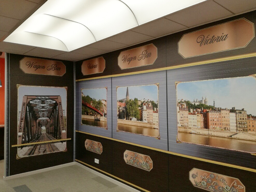Pose de toiles tendues imprimées et de plafonds lumineux dans un Hôtel à Lyon